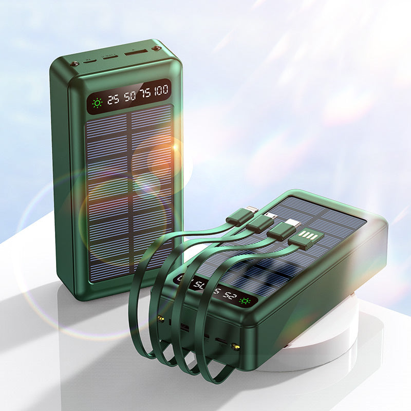 Solar Power Bank 30000mAh With Cable Mobile Power Supply
