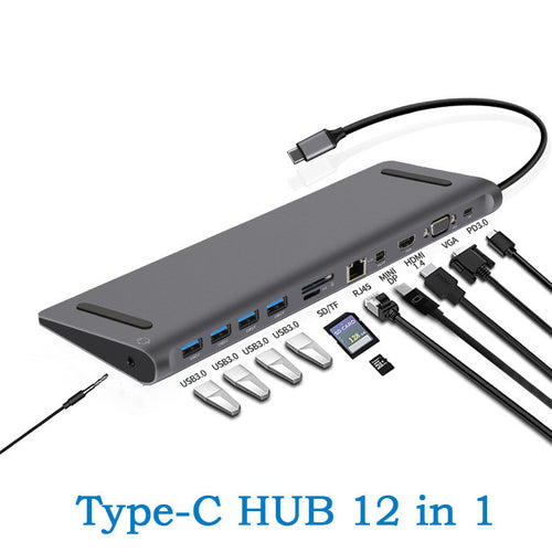 12 In 1 USB-C Hub Dock | Multiport Adapter