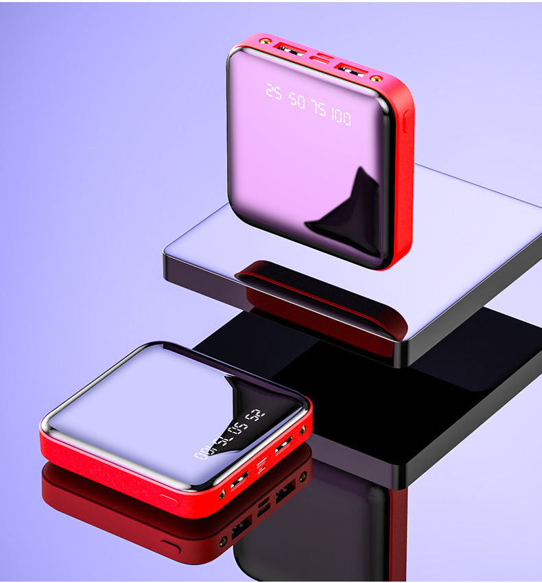 Mini Power Bank 20000mAh Portable Mirror Digital Display